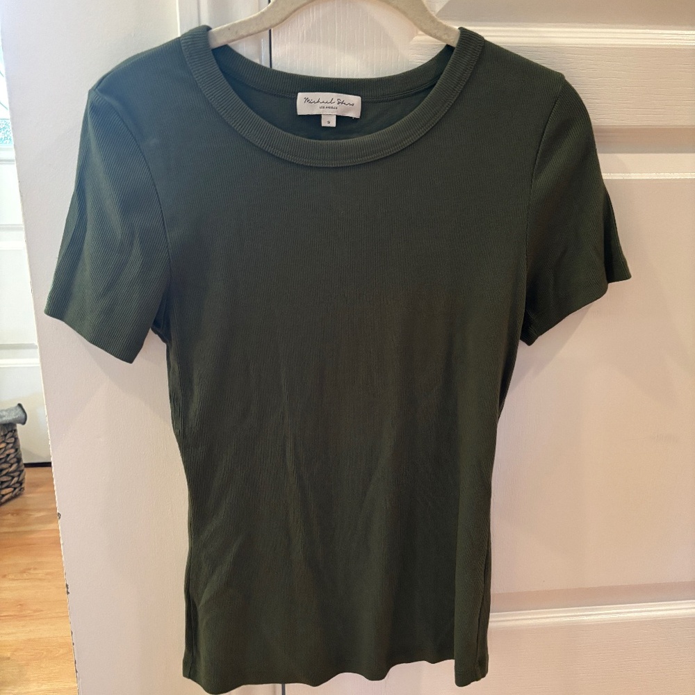 MICHAEL STARS RICO CREWNECK TEE RIBBED SMALL LIKE NEW